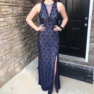 Navy Lace formal dress